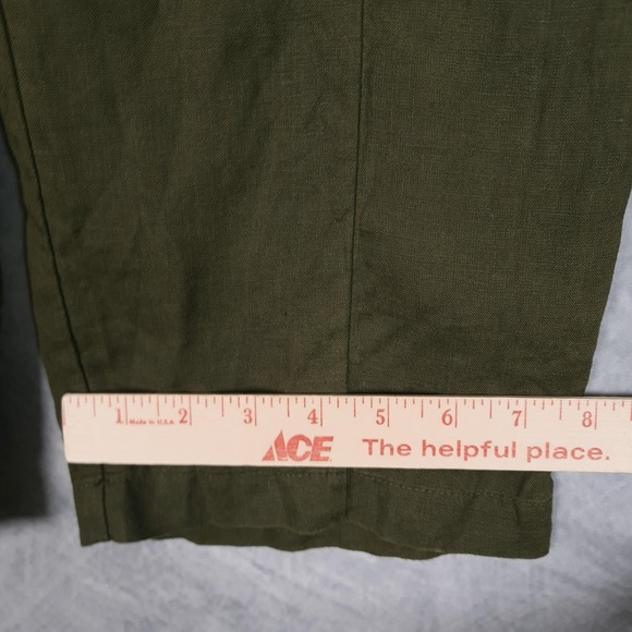 Quince Linen Pants Womens Large Martini Olive Tapered Ankle Pull On Casual - Picture 9 of 16